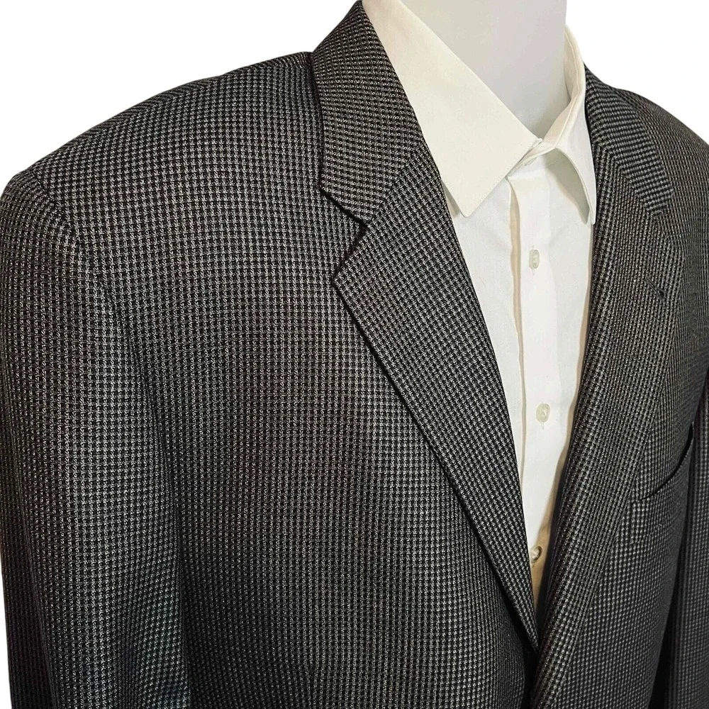 Joseph Abboud 42L Blazer Neutral Tan/charcoal Silk‎ Wool Premium Suit Jacket